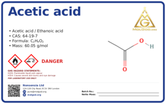 Acetic Acid Glacial (CAS 64-19-7), CAS 64-19-7 — chemical product label