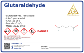 Glutaraldehyde (low methanol grade) (CAS 111-30-8), CAS 111-30-8 — chemical product label
