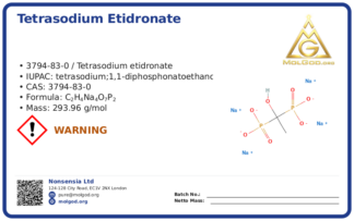 Tetra sodium(1-HydroxyEthylidene) Diphosphonate HEDP·Na4 (CAS 3794-83-0), CAS 3794-83-0 — chemical product label