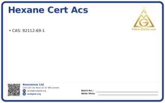 HEXANE CERT ACS/HPLC (CAS 92112-69-1), CAS 92112-69-1 — chemical product label
