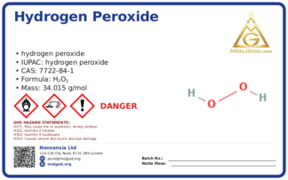 Hydrogen peroxide (CAS 7722-84-1), CAS 7722-84-1 — chemical product label