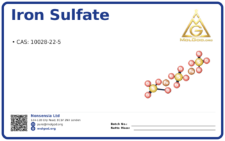 Iron Sulfate (CAS 10028-22-5), CAS 10028-22-5 — chemical product label