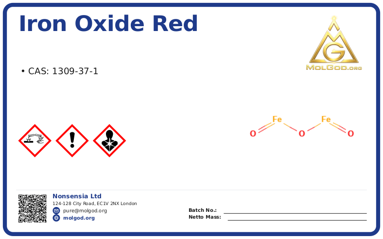 CAS 1309-37-1, CAS 1309-37-1 — chemical product label