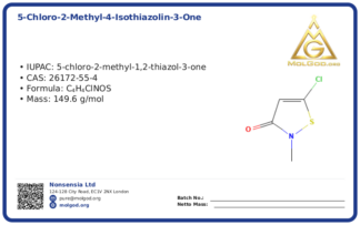 Консерванты (CMIT/MIT) для агрохимии (CAS 26172-55-4), CAS 26172-55-4 — chemical product label