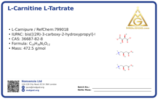 L-Carnitine L-Tartrate (CAS 36687-82-8) — Beijing Tong Guang, CAS 36687-82-8 — chemical product label