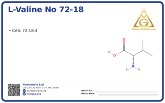 L-Valine CAS No 72-18 (CAS 72-18-4) — Xilong Scientific, CAS 72-18-4 — chemical product label