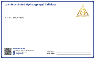 Low-Substituted Hydroxypropyl cellulose (CAS 9004-64-2), CAS 9004-64-2 — chemical product label
