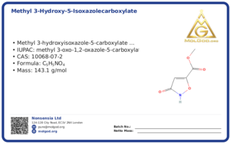 METHYL 3-HYDROXY-5-ISOXAZOLECARBOXYLATE, (CAS 10068-07-2), CAS 10068-07-2 — chemical product label