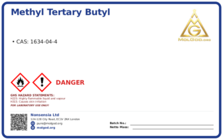 METHYL TERTARY BUTYL ETHER (CAS 1634-04-4), CAS 1634-04-4 — chemical product label