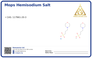 MOPS hemisodium salt (CAS 117961-20-3), CAS 117961-20-3 — chemical product label