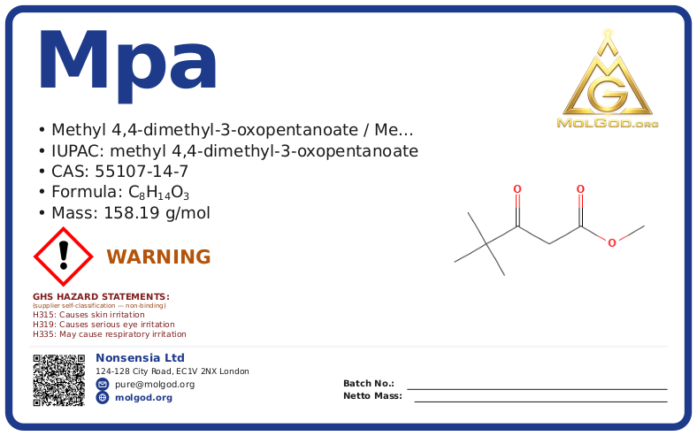 MPA (CAS 55107-14-7), CAS 55107-14-7 — chemical product label