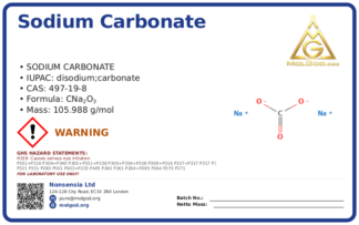 Sodium carbonate (CAS 497-19-8), CAS 497-19-8 — chemical product label