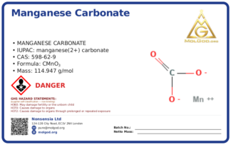 Карбонат Марганца (CAS 598-62-9), CAS 598-62-9 — chemical product label