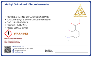 Methyl 3-amino-2-fluorobenzoate (CAS 1195768-18-3), CAS 1195768-18-3 — chemical product label
