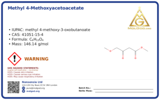Methyl 4-methoxyacetoacetate (CAS 41051-15-4), CAS 41051-15-4 — chemical product label