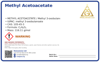 Methyl acetoacetate (CAS 105-45-3), CAS 105-45-3 — chemical product label