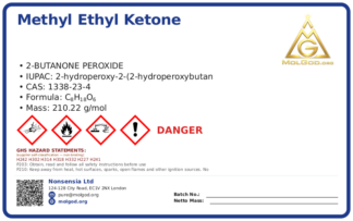 Methyl ethyl ketone peroxide (XJ-MEKP) (CAS 1338-23-4), CAS 1338-23-4 — chemical product label