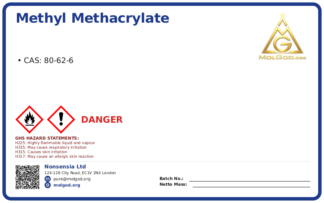 Methyl methacrylate (CAS 80-62-6), CAS 80-62-6 — chemical product label