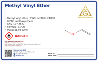 Methyl vinyl ether (CAS 107-25-5), CAS 107-25-5 — chemical product label