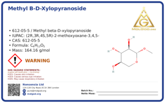 Methyl β-D-xylopyranoside (CAS 612-05-5), CAS 612-05-5 — chemical product label