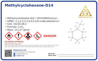 Methylcyclohexane-d14 (CAS 10120-28-2), CAS 10120-28-2 — chemical product label