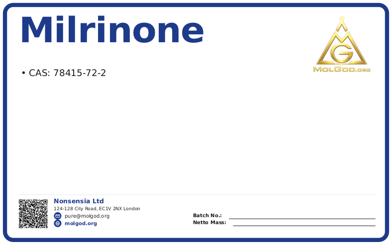 Milrinone (CAS 78415-72-2), CAS 78415-72-2 — chemical product label