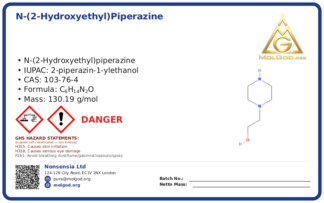 N-(2-Hydroxyethyl)piperazine (CAS 103-76-4), CAS 103-76-4 — chemical product label