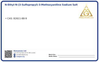 N-Ethyl-N-(3-sulfopropyl)-3-methoxyaniline sodium salt (CAS 82611-88-9), CAS 82611-88-9 — chemical product label