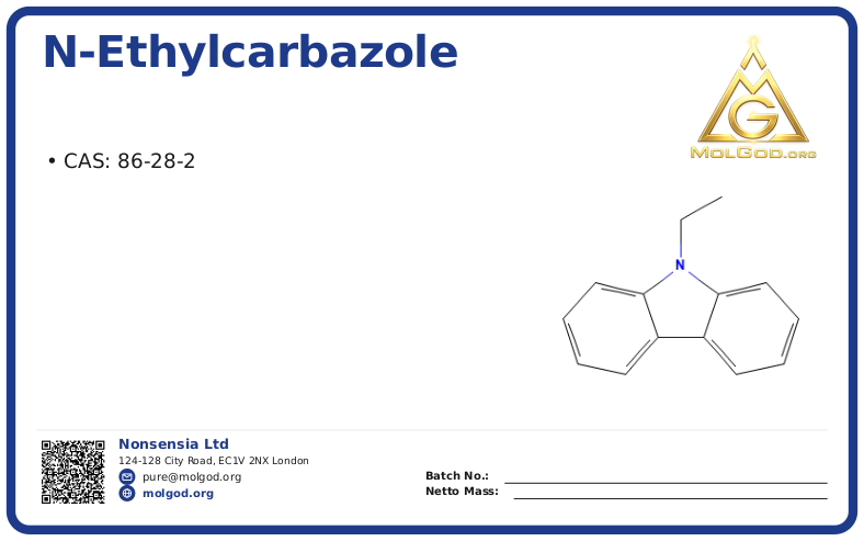 N-Ethylcarbazole (CAS 86-28-2), CAS 86-28-2 — chemical product label