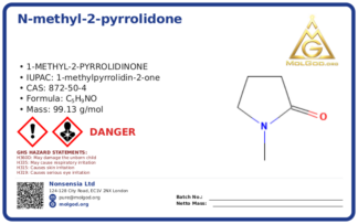 N-methyl-2-pyrrolidone (CAS 872-50-4), CAS 872-50-4 — chemical product label