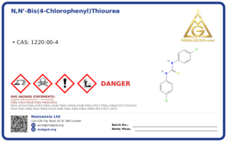N,N’-Bis(4-chlorophenyl)thiourea (CAS 1220-00-4), CAS 1220-00-4 — chemical product label