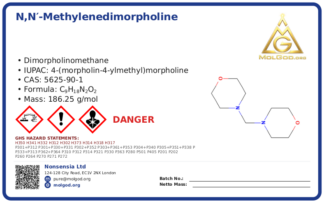 N,N′-methylenedimorpholine (CAS 5625-90-1) — Safety Data Sheet, CAS 5625-90-1 — chemical product label