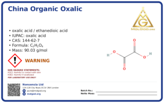 Oxalic Acid (CAS 144-62-7), CAS 144-62-7 — chemical product label