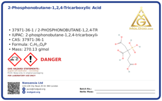 2-phosphonobutane-1,2,4-tricarboxylic acid (CAS 37971-36-1), CAS 37971-36-1 — chemical product label