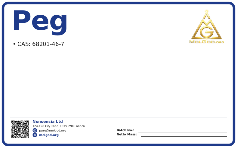 PEG (CAS 68201-46-7) — chemical product label