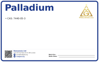 Palladium (CAS 7440-05-3), CAS 7440-05-3 — chemical product label
