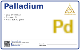 Palladium (CAS 7440-05-3), CAS 7440-05-3 — chemical product label