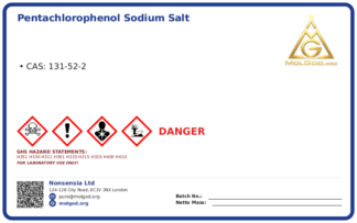 Pentachlorophenol Sodium Salt Hydrate (CAS 131-52-2), CAS 131-52-2 — chemical product label