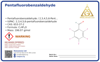 Pentafluorobenzaldehyde (CAS 653-37-2), CAS 653-37-2 — chemical product label