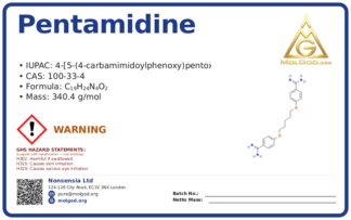 Pentamidine (CAS 100-33-4), CAS 100-33-4 — chemical product label