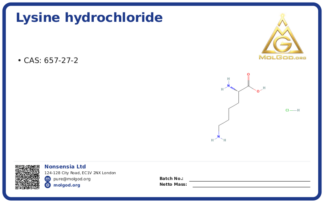 Pharmaceutical Grade L-Lysine Hydrochloride (CAS 657-27-2), CAS 657-27-2 — chemical product label