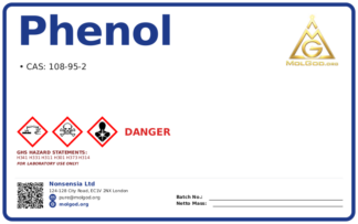 Phenol (CAS 108-95-2), CAS 108-95-2 — chemical product label