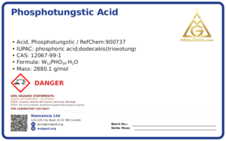 Phosphotungstic Acid (PTA) Multi (CAS 12067-99-1), CAS 12067-99-1 — chemical product label
