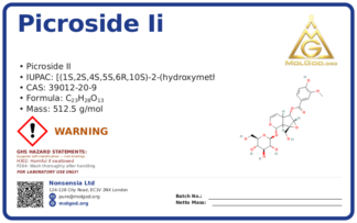 Picroside II (CAS 39012-20-9), CAS 39012-20-9 — chemical product label