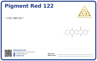 Pigment Red 122 (CAS 980-26-7), CAS 980-26-7 — chemical product label