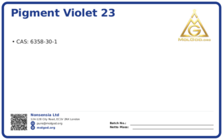 Pigment Violet 23 (CAS 6358-30-1), CAS 6358-30-1 — chemical product label