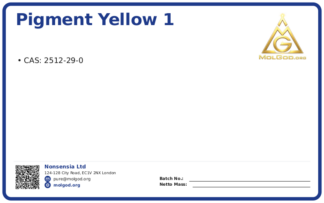 Pigment Yellow 1 (CAS 2512-29-0), CAS 2512-29-0 — chemical product label
