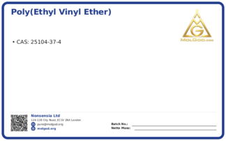 Poly(ethyl vinyl ether), LUT-A25 & A50 (CAS 25104-37-4), CAS 25104-37-4 — chemical product label
