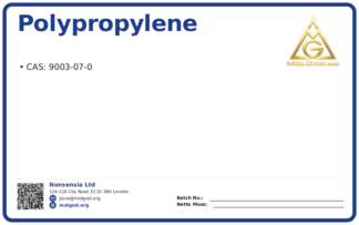 Polypropylene (CAS 9003-07-0), CAS 9003-07-0 — chemical product label