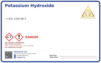 Гидроокись калия техническая (CAS 1310-58-3), CAS 1310-58-3 — chemical product label